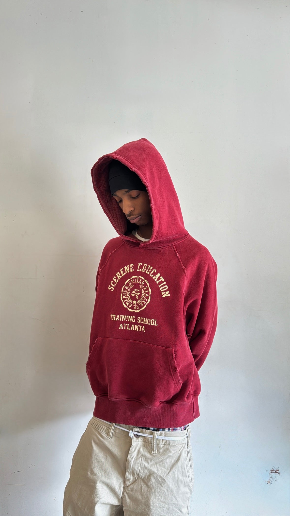 Vintage Maroon Training  Hoodie